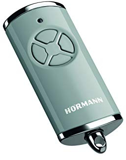 Hörmann Handsender HSE 4 BS (Frequenz 868 MHz, Hochglanz Classic grau, Garagentorantrieb mit Chrom-Kappen, Batterien, Maße 28x70x14 mm, inkl. Schlüsselring) 4511577