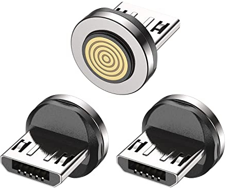 VAFOTON 9Pin Micro USB Schnelllade Magnet Adapter [3Stück], Magnetisches Stecker Ersatzstecker Phone Staubschutz Verbinder für Micro 18W Magnetisches USB Ladekabel