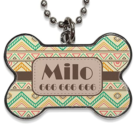 LolaPix Chapa Perros Personalizadas con foto, texto o imagen. Placas para Perros. Chapa metálica con forma de hueso. Regalo personalizado. Ã‰TNICA