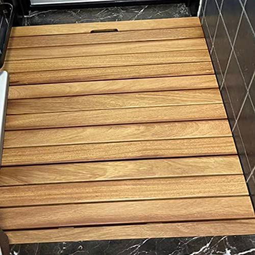 Zhaomi Massivholz-Bambus Badematte,Hochwertige Duschmatte,Starke und Robuste Badematte aus Holz,Natürliche Spa Matte Holzmatte,Lattenrost,für Den Innen- und Außenbereich (30x30cm/11.8x11.8in)