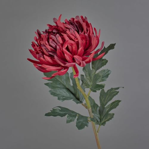 artplants.de Kunstblume Chrysantheme LINGYUN, rot, 65 cm - Künstlicher Blumenzweig