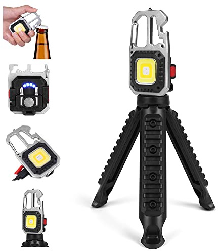 flintronic COB-Schlüsselanhänger Mini Inspektionsleuchten, 800 Lumen LED | Wiederaufladbare Arbeitslampe, 7 Modus Mechanikerlicht Tragbare Arbeitslampe, Kleine Taschenlampen Wasserdicht
