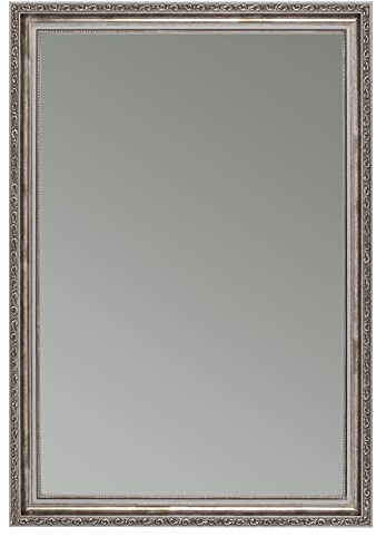 CLAMARO Viktor Wandspiegel Barock Antik Holzrahmen, 60 x 80 cm, Grau Silber | Fichtenholz-Rahmen, Echtglas, HDF-Rückwand, Metall-Aufhänger für Hoch- und Querformat, handgefertigt in Deutschland