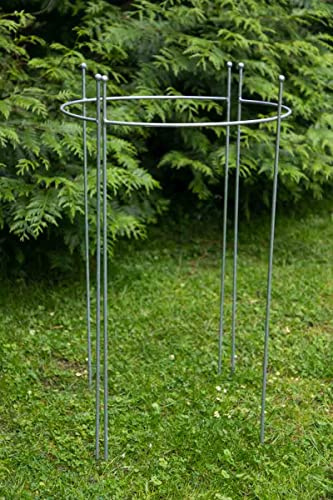 KUHEIGA 2er Set Staudenhalter halbrund, Höhe 90cm, Breite 45cm, Zink