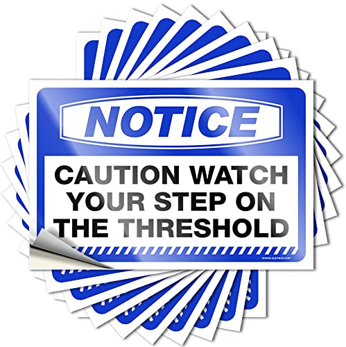 Toolbox Stickers and Decals Notice Caution Watch Your Step On The Threshold Stickers 10 Pcs Funk Around and Find Out Sticker Funny Sogns (Size : 12X18CM)