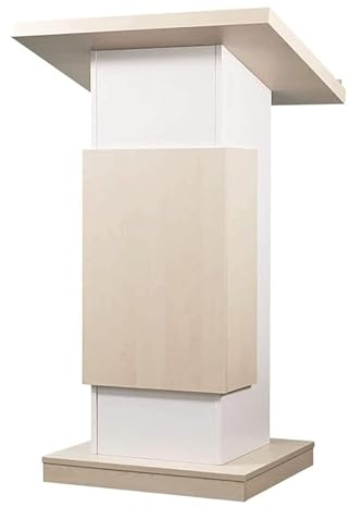 Rednerpult Rednerpult mit Rädern, Abnehmbarer Holzpodest, Podestständer mit geneigter Oberseite und feststellbaren Rädern. Rednerpulte, offene Aufbewahrung, Stehpult Mode