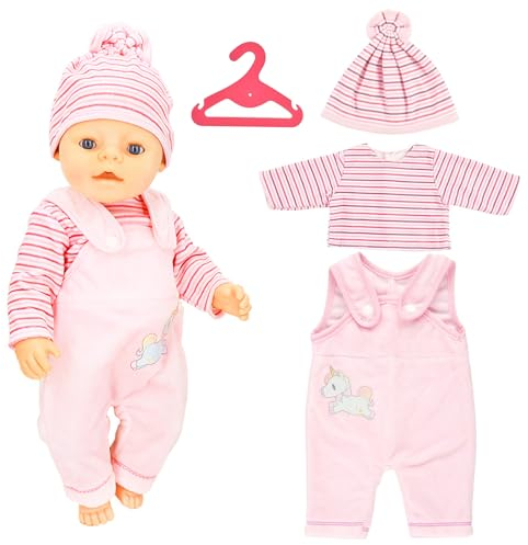 SPERMUOY Kleidung Outfits für Baby Puppen,Puppenkleidung 35-43 cm,New Born Baby puppenkleidung,Puppenkleider Puppenzubehör,Puppenkleider Set Puppenzubehör-(Keine Puppe)