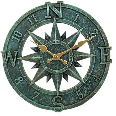 Taodyans Outdoor Wanduhr 30 cm - Wasserdicht für Garten, Aussenbereich, Küche, Wohnzimmer - Industrial 3D Design - Ticken (Türkis)