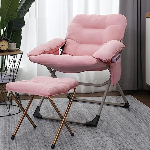 WSMYGS Schaukelstuhl, Couch, Liegestuhl und Fußhocker, Stuhl mit Seitentasche, Sessel mit Verstellbarer Rückenlehne, für kleine Haushalte, Wohnzimmer, Freizeit, Balkon