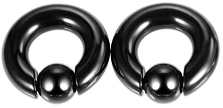 Bcughia Edelstahl Ohr Plug 8mm Flesh Tunnel Plug Reifen mit Runde Ball Ohr Plug Set, 2 Stück