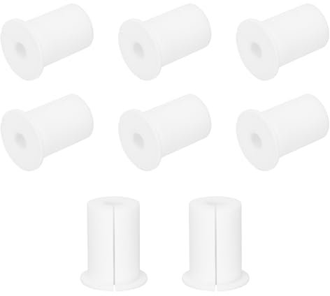 QUARKZMAN 8pz Passacavi Parete per Cavi 1 Pollice Boccola Parete per Cavo Silicone Passacavi Kit Instradamento Cavi Accessori Passacavo Parete per Ethernet Foro da 8mm, Bianco