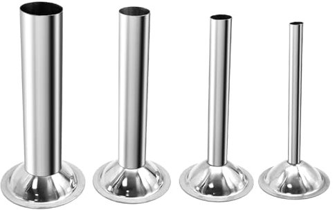 Saihisday 4Pcs Sausage Stuffing Tubes Stuffing Nozzles Stainless Steel Sausage Maker Tubes Sausage Stuffer Tubes for #10/12 Meat Grinder