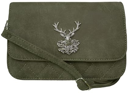 Trachtentasche Dirndltasche Damentasche Handtasche Umhängetasche Ledertasche - Loden Grün