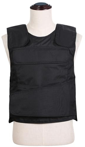 Fotrsta Herren Schusssichere Weste, Militär Kugelsichere Schutzweste Schutz Für Brust Und Rücken Verstellbare Taille IIIA-Level Anti Bullet T-Shirt Leicht Wasserdicht, Atmungsaktiv Black