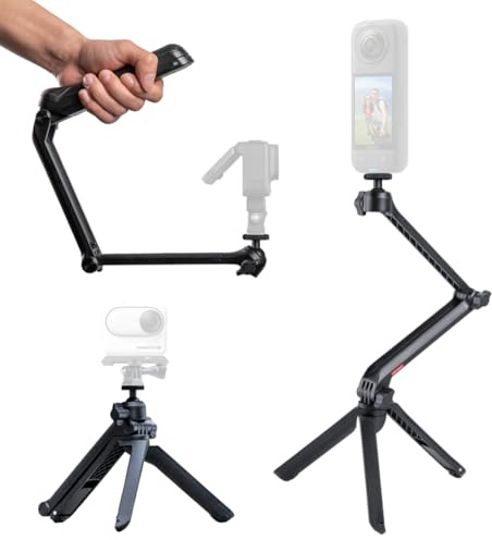 Insta360 Support Multifonction pour X3, X4, X5, GO 3/3S, Ace, Ace Pro, Tout en Un, trépied combiné Multifonction, Perche à Selfie, Bras Magique.
