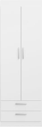 Buyqualia - Armario Ropero 2 Puerta - 2 Cajones, Blanco Snow