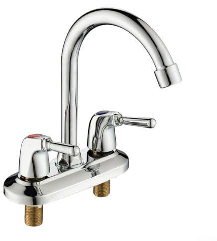 Praktischer Doppelgriff-Badezimmer-Wasserhahn, Deck-montierte Spültisch-Wasser-Mischbatterie für präzise Steuerung