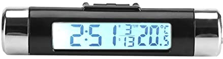 Thermomètre LCD Automobile Rétro-éclairage Numérique Horloge Moniteur Clip sur Camion Voiture (fond blanc)