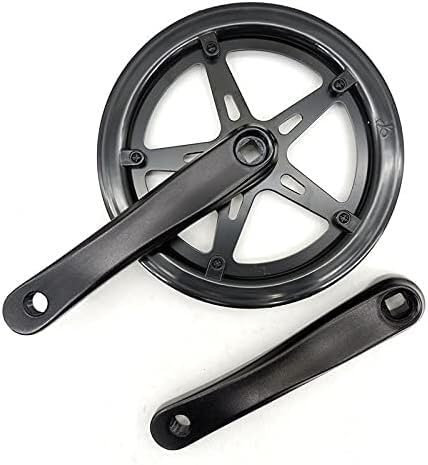 YTBHSHXZ Fahrrad-Kurbelgarnitur, 48 Zähne, 170 mm Kurbelgarnitur, Single-Speed-Kettenrad, Aluminiumlegierung, quadratisches Loch, Straßenfaltrad, festes Getriebe, Doppelabdeckung