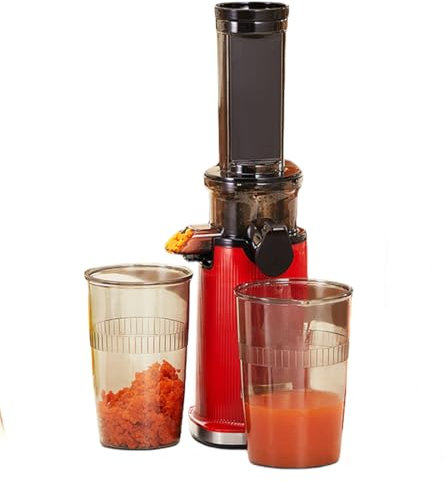 100W Cold Press Juicer Machine, Vegetable Juicer Wtih Juice Cup, Pulp Cup, Masticating Slow Juicer Easy To Clean, Compact Design, Mini Size, for Home Dining Room