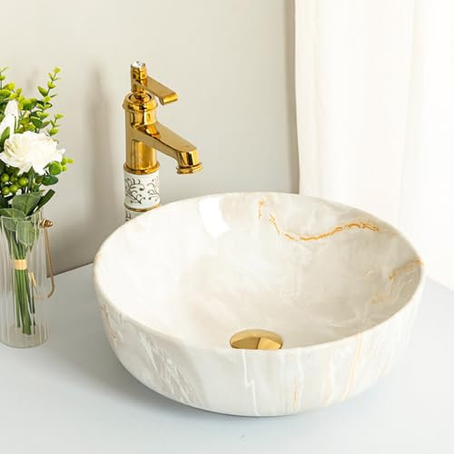 Lavandino in Stile Contemporaneo, lavabo Quadrato in Marmo, lavabo in Ceramica da appoggio per la casa, Adatto per Hotel, Servizi igienici, lavabi, bagni