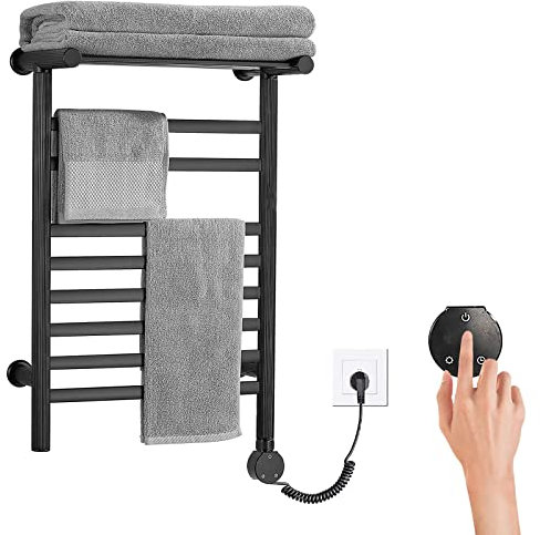 Scaldasalviette, Scaldasalviette Elettrico, Scaldasalviette Elettrico Dritto, Radiatore scaldasalviette Elettrico con ripiano, per Riscaldare e asciugare Asciugamani/Accappatoi/Vestiti