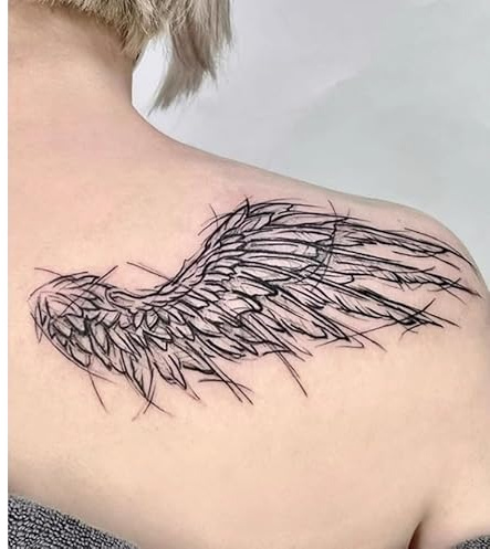 2Pcs Herbal Temporary Tattoos Stickers Fake Tattoos Wings European And American Juice Women And Men Semi-Permanent Non-Reflective Waterproof Lasting 2 Weeks