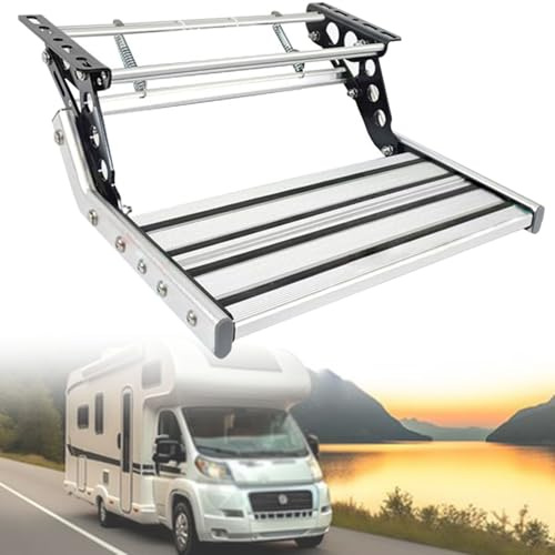 ExoticaBlend Escalier pour Camping-Car, Marchepieds Électriques, Automatiques/Manuels, pour Camping-Car, Caravane, Caravane, 150 Kg,Manual-Single-Layer