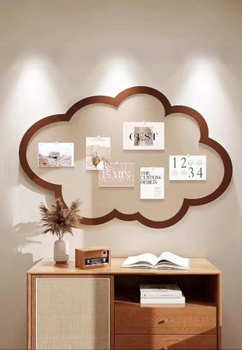 Wolkenkorktafel, Wandmontage, niedliche Wanddekoration, Filz, Pinnwand, selbstklebende Kork-Memoboards mit Reißzwecken, faltbare dekorative Präsentationstafeln (Kaffee)