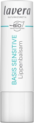 lavera basis sensitive Lippenbalsam - für sensible Lippen - spendet Feuchtigkeit & beruhigt - pflegt geschmeidig - Naturkosmetik - 1 Stück