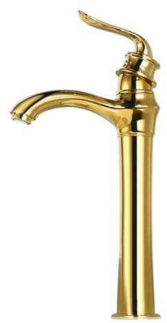 TYMYW Rubinetto Bagno Lavabo Ottone Antico Miscelatore Rubinetto Alto per Lavabo da Appoggio Monocomando Foro Singolo