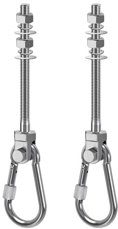 SELEWARE 2 Ganci per Altalena Resistenti, capacità di 680,4 kg, in Acciaio Inox, per Travi in Legno/Acciaio, 12,7 x M2/12,7 cm, Hardware per Altalena per Parco Giochi, Altalena, Sedia da Yoga, Sacco