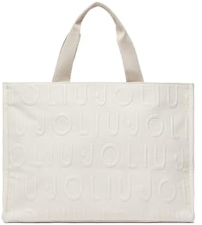 Liu Jo Borsa a mano maglia con logo in rilievo 2A6026 T0300 white cream