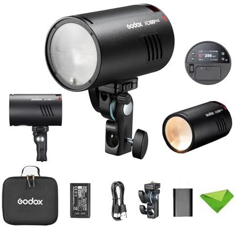 Godox AD100 Pro II AD100Pro II 100Ws Flash, 490 Full Power Flashes, 0.01-1.5s Recycling, 2W LED Model Light, 1/8000s HSS, 2.4G Wireless, Pocket Flash Strobe for DSLR Cameras (Godox AD100 Pro Upgrade)