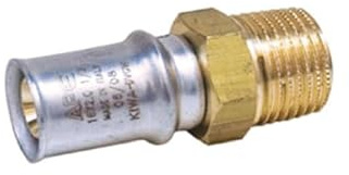 Confezione da 10 Pezzi Niples Raccordo Dritto Maschio a Pressare e Pinzare per Tubo Multistrato Acqua 1/2 e 3/4 Ø16mm Ø20mm (1/2 Ø16mm)