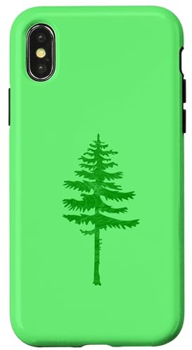 Arbre à Feuilles persistantes Style forêt Verte Bois d'extérieur Coque pour iPhone X/XS