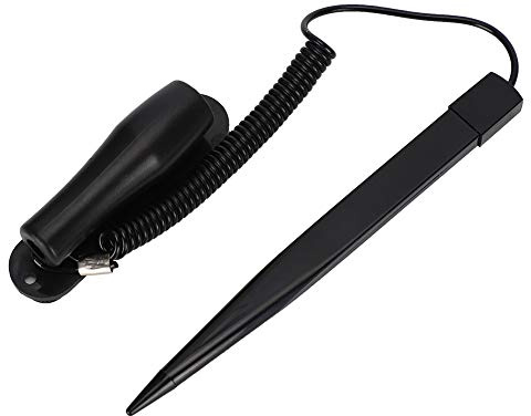 EIMSOAH Lápiz óptico de Resistencia de Plástico Negro de Alta Sensibilidad para Pantalla Táctil de Navegación del Automóvil, Base de Tarjeta Fija para Máquinas POS, Cable de Resorte de 70 Cm