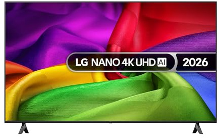 LG TV UHD AI 2026 | 65NU80 | 65'' (164cm) | Nano UHD, Smart TV, WebOS 25 (actualisable), processeur Alpha 7 Gen9 AI, 144 Hz, HDR10 et Dolby Digital Plus, noir