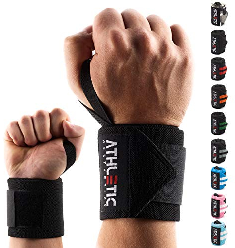 ATHLETIC AESTHETICS Handgelenk Bandagen Fitness - Wrist Wrap (45 cm im Paar) Handgelenkbandage für Krafttraining, Fitness, Bodybuilding, Crossfit - Handgelenkstütze mit Übungsguide als PDF