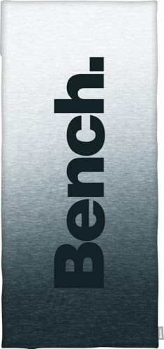 Bench Sport- und Fitnesstuch, Modern Opposite, ca. 50x110 cm + 15 cm Flap, 100% Polyester, Rückseite mit Überzug für Fitnessgeräte, Integrierte Reißverschlusstasche, Grau/Schwarz, Art.Nr.: 6912603547