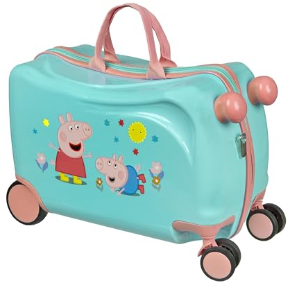 Undercover - Peppa Pig Ride-on Trolley - Kindergepäck zum Draufsitzen - Belastbar bis 50 kg - mit praktischen Tragegriffen - Stabiler Reisekoffer
