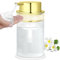 NiHome Distributeur de savon moussant multifonction en verre de 414 ml avec motif à rayures élégant, haute capacité, facile à remplir pour un usage domestique et commercial, pompe à mousse avancée et