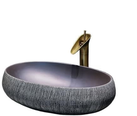 Vasque à Poser Lavabo de salle de bains Vintage, comptoir d'art domestique, lavabo en céramique, balcon de salle de bains, éviers d'extérieur Lavabo de Salle de Bain