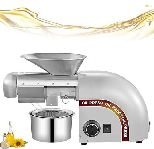 WEIMILOR 1250W Oil Press Machine with Oil Outlets, Automatic Commercial Oil Expeller Stainless Steel Oil Presser Pressing Mill Maker Machine for Commercial Domestic Use