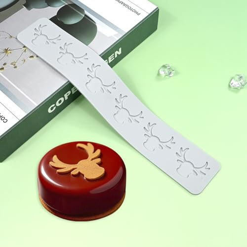 mostsom 3D ihålig spetsform silikon jul rådjur huvudform fondant formar chokladform för tårta bakverk dekor bakning gumpastes formar dekoration (N_ hjorthuvud)