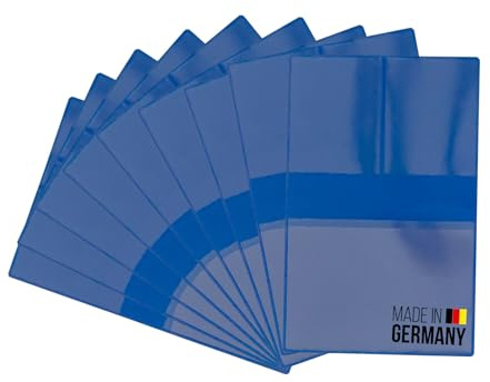 ggm 10x KFZ-Schein Hülle in Blau – Fahrzeugscheinmappe mit 4 Fächern – Robuste Ausweishülle aus Kunststoff – Für Auto, Motorrad, LKW – Kompakt & abwischbar – ca. 9,5 x 12,3 cm