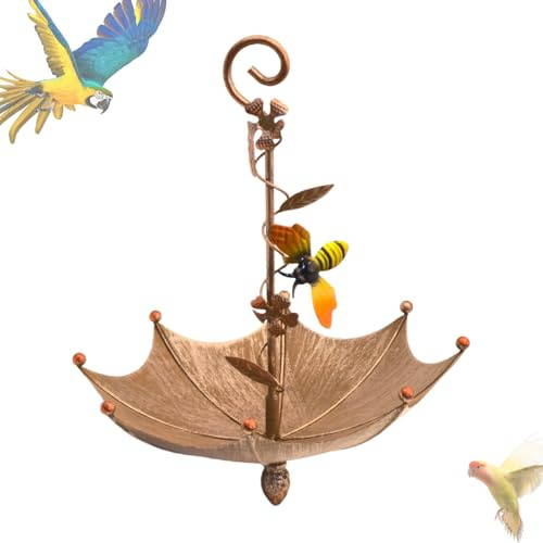 para pájaros al Aire Libre | Bandeja de Comida para colibríes Suspendable | Dispensador de Comida en Forma de Paraguas con Bandeja Desmontable para jardín y Patio