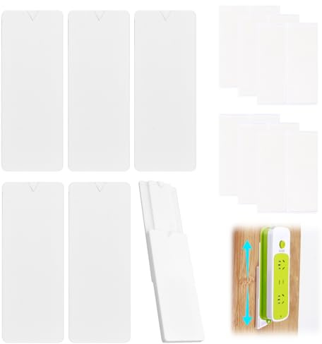 4 regletas de enchufes autoadhesivas, organizador de pared para router, ordenador, cocina, hogar, oficina, cajas de pañuelos