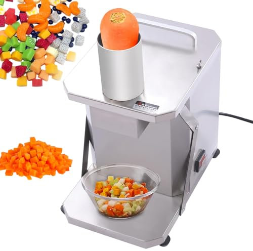 QYLTTDM Robot da Cucina Professionale, Tagliaverdure Automatico a Cubetti da 200 W, con Lame da 6/8/10/12/15 Mm, Macchina per Tagliare a Cubetti in Acciaio Inossidabile per Patate, Carote, Cipolle