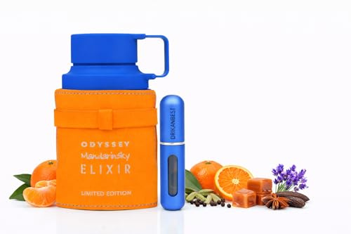 Odyssey Mandarin Sky Elixir Eau de Parfum 100ml – Perfume Unisex Cítrico Amaderado con Mandarina, Tonka y Ambroxan, Larga Duración + Atomizador Drikanbest 5ML Gratis